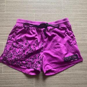 Kill Crew Athletic Shorts Size 2XL Purple Flames